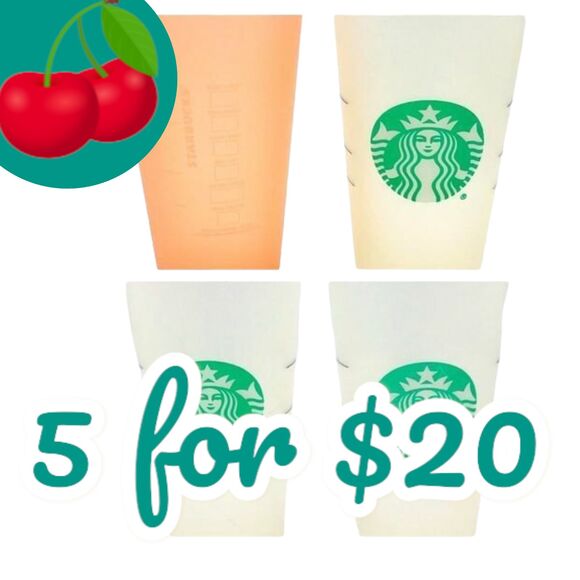 Starbucks Lot of 4 Reusable Plastic Tumbler Cups Dishwasher Safe Collectible - Picture 1 of 13